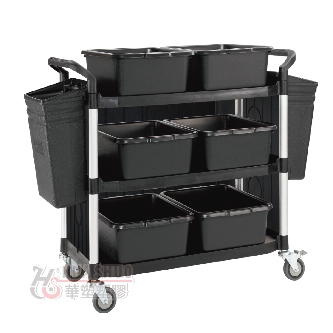 Catering cart with buckets